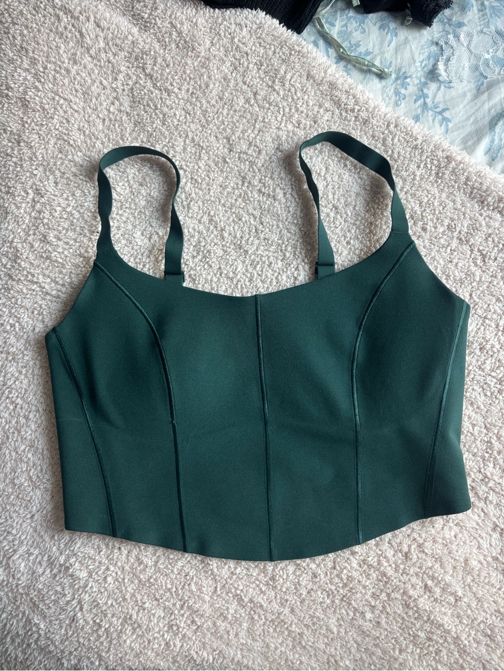 aerie Dark Green Structured Crop Cami